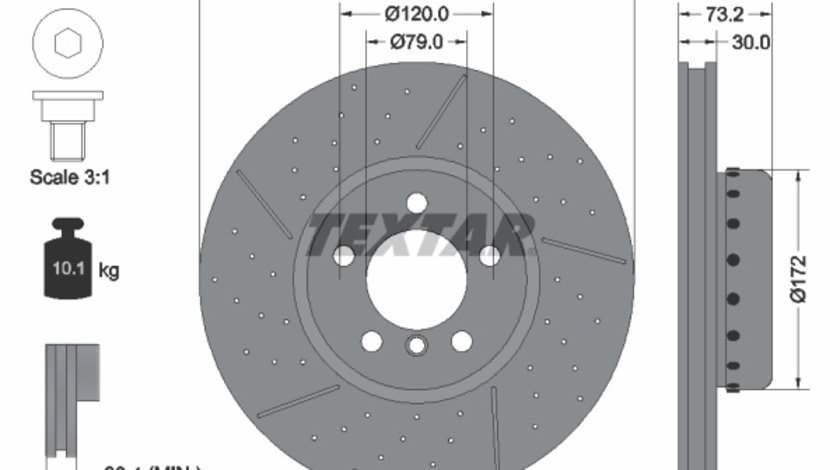 Disc frana punte fata (92265025 TEXTAR) BMW,BMW (BRILLIANCE)