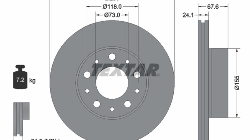 Disc frana punte fata (92275105 TEXTAR) Citroen,FIAT,OPEL,PEUGEOT,VAUXHALL