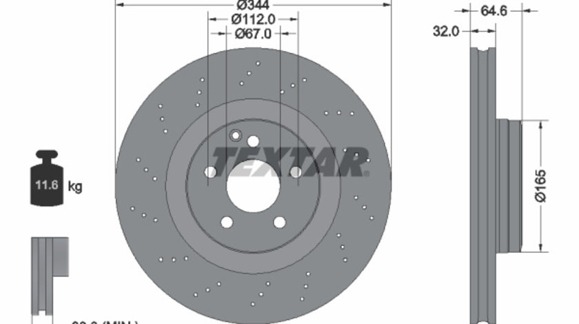 Disc frana punte fata (92277605 TEXTAR) MERCEDES-BENZ