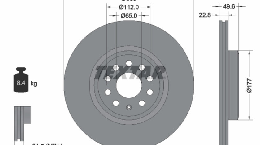 Disc frana punte fata (92327103 TEXTAR) CUPRA,VW