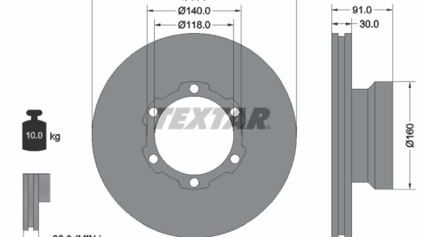 Disc frana punte fata (93087400 TEXTAR) MERCEDES-BENZ