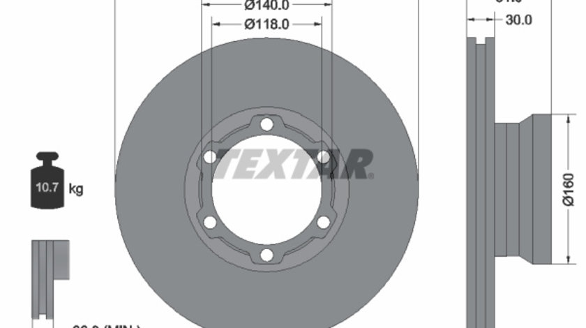 Disc frana punte fata (93087600 TEXTAR) MERCEDES-BENZ,PLAXTON