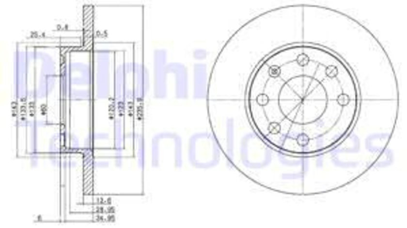 Disc frana punte fata (BG2148 DELPHI) CHEVROLET,OPEL,VAUXHALL