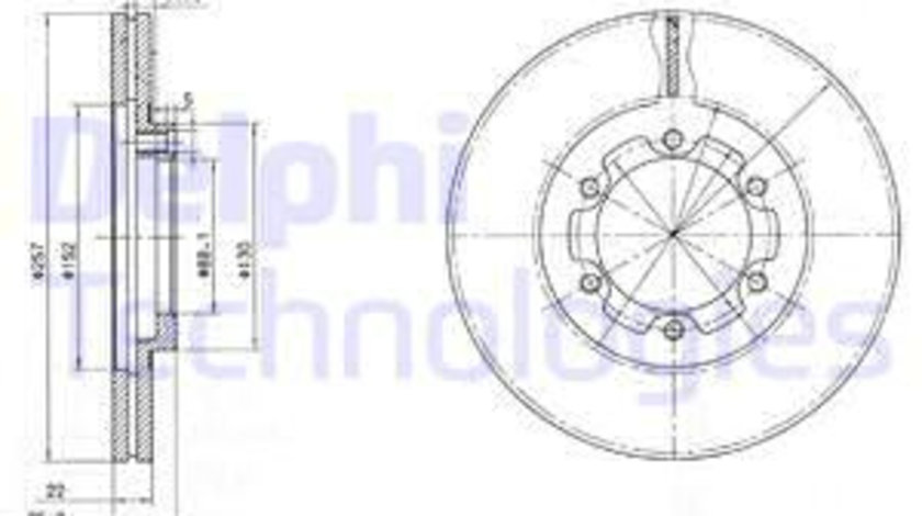 Disc frana punte fata (BG2524 DELPHI) ISUZU,OPEL,VAUXHALL