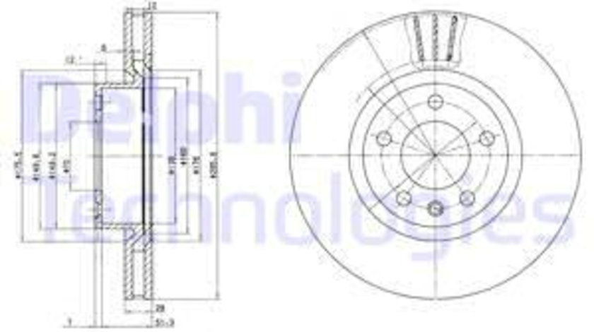 Disc frana punte fata (BG2742 DELPHI) OPEL,VAUXHALL