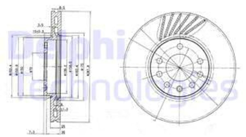 Disc frana punte fata (BG3142 DELPHI) Citroen,LOTUS,OPEL,SAAB,VAUXHALL