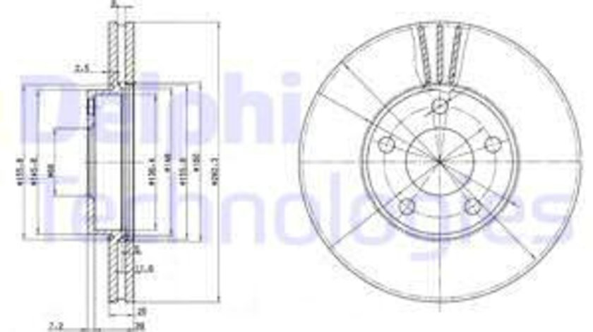 Disc frana punte fata (BG3199 DELPHI) VW