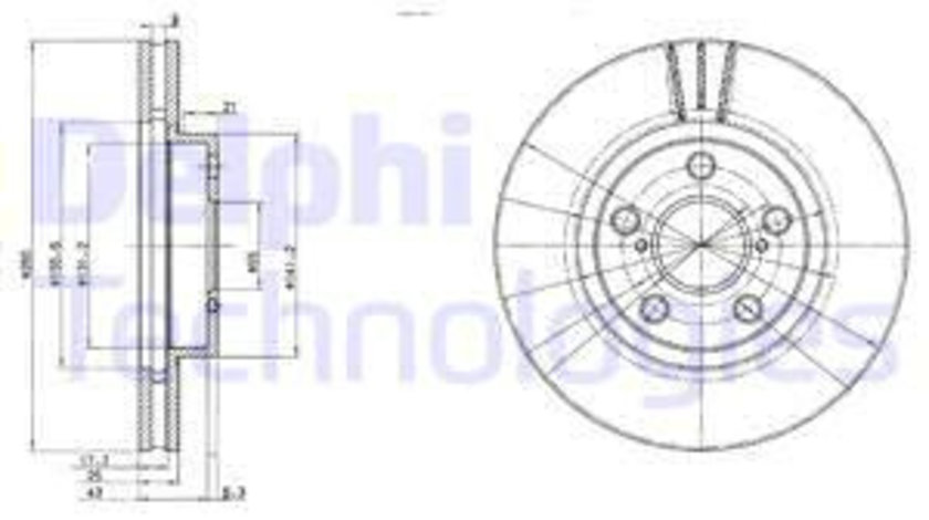 Disc frana punte fata (BG3347 DELPHI) TOYOTA