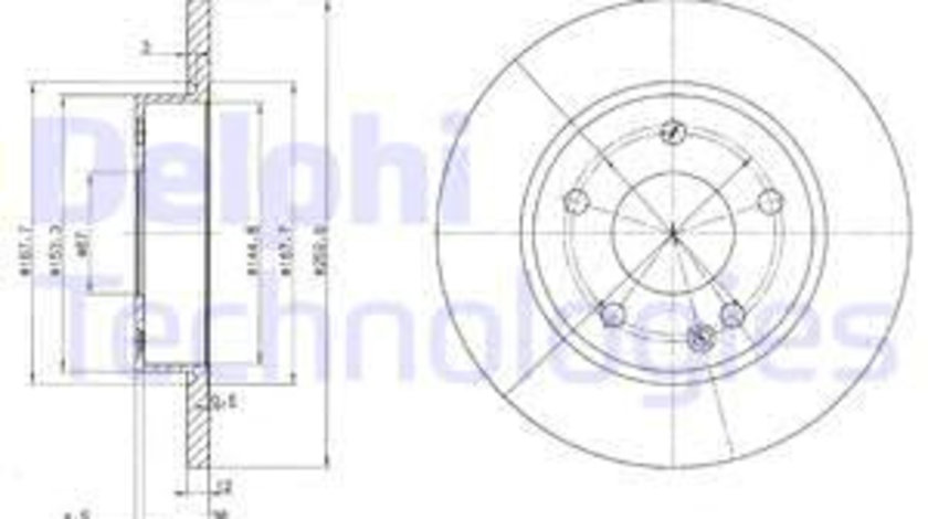 Disc frana punte fata (BG3394 DELPHI) MERCEDES-BENZ