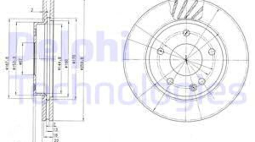 Disc frana punte fata (BG3395 DELPHI) MERCEDES-BENZ