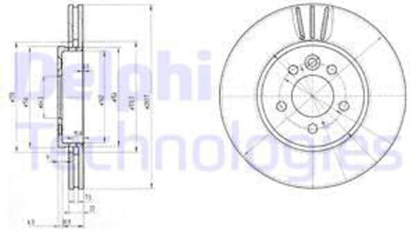 Disc frana punte fata (BG3503 DELPHI) MG,MG (SAIC),ROEWE (SAIC),ROVER