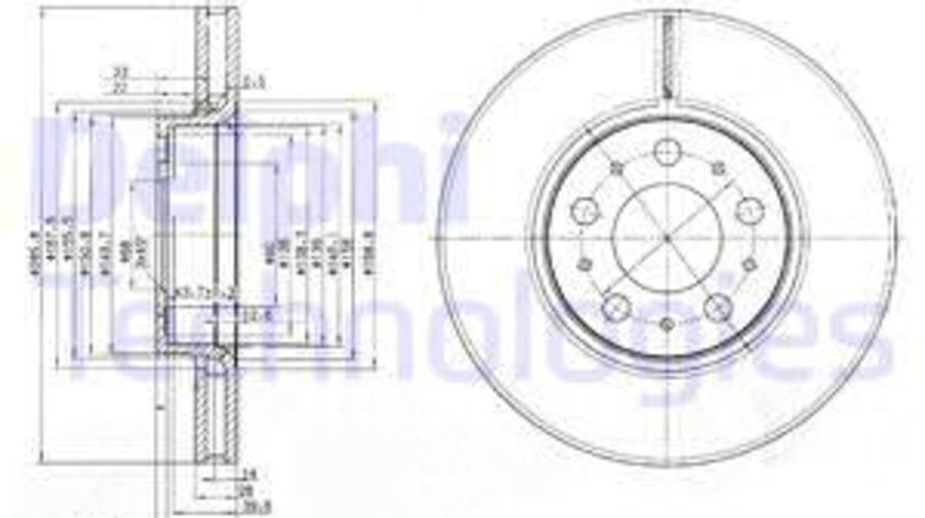 Disc frana punte fata (BG3513 DELPHI) VOLVO