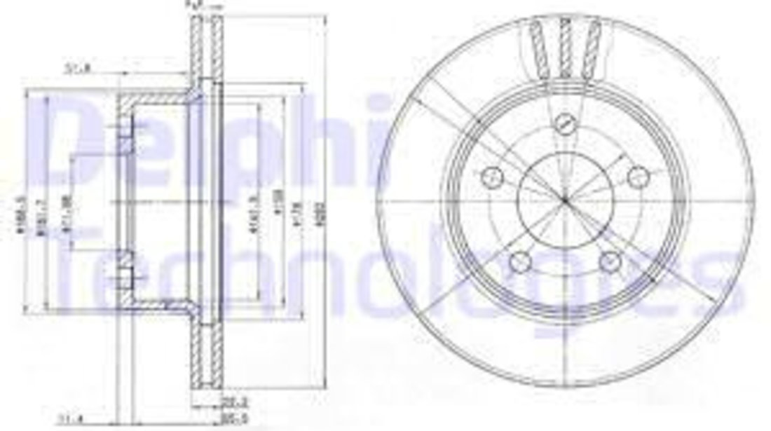 Disc frana punte fata (BG3532 DELPHI) JEEP