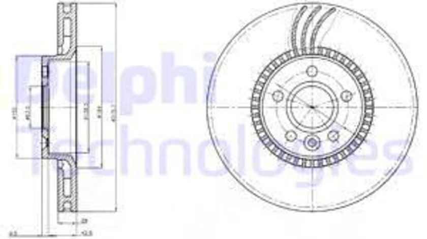 Disc frana punte fata (BG4123 DELPHI) FORD,LAND ROVER,VOLVO