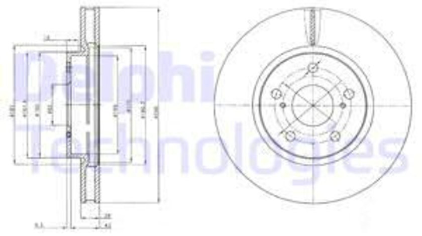 Disc frana punte fata (BG4139C DELPHI) LEXUS,TOYOTA