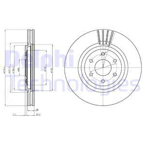 Disc frana punte fata (BG4176C DELPHI) NISSAN