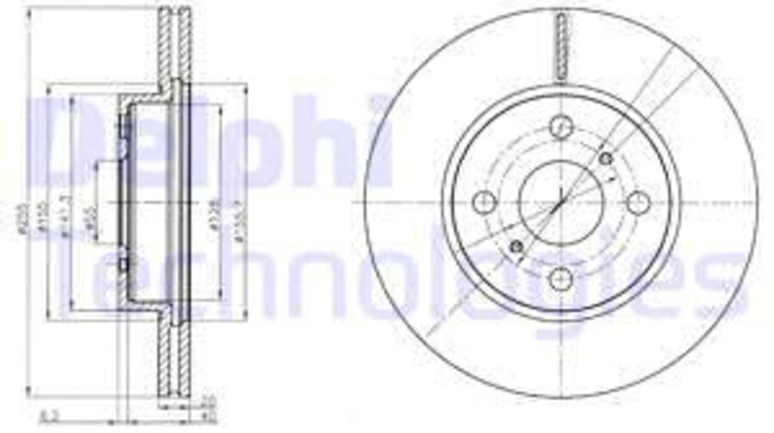 Disc frana punte fata (BG4274 DELPHI) TOYOTA