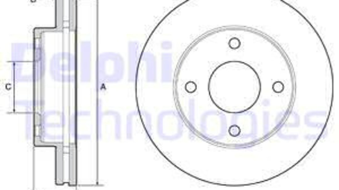 Disc frana punte fata (BG4651C DELPHI) NISSAN