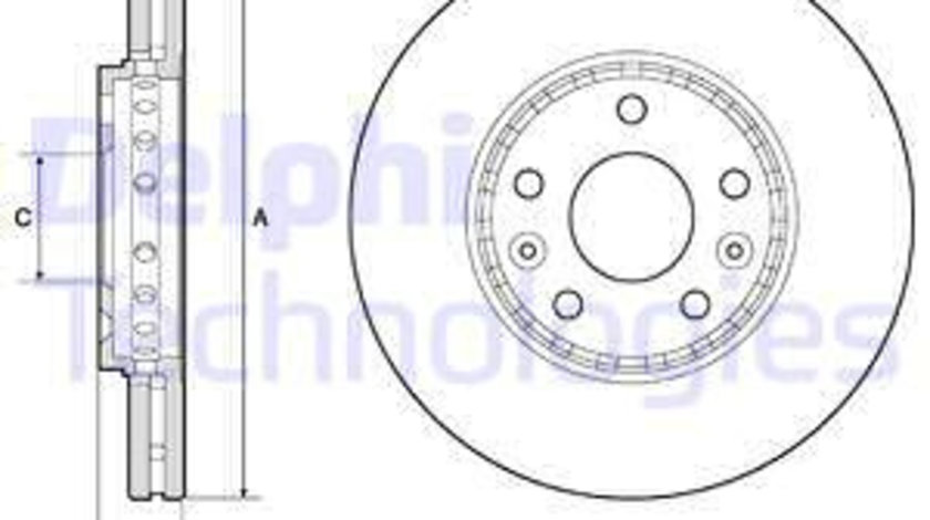 Disc frana punte fata (BG4815C DELPHI) FIAT,NISSAN,OPEL,RENAULT,TOYOTA (GAC),VAUXHALL