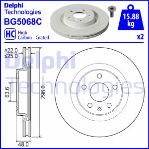 Disc frana punte fata (BG5068C DELPHI) VOLVO,VOLVO ASIA