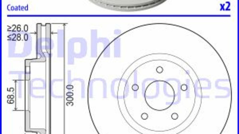 Disc frana punte fata (BG5115C DELPHI) FORD