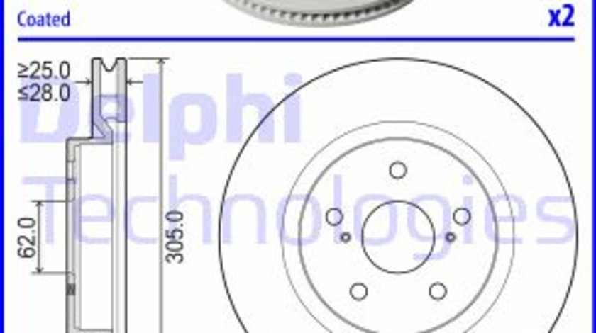 Disc frana punte fata (BG5117C DELPHI) LEXUS,TOYOTA,TOYOTA (GAC)