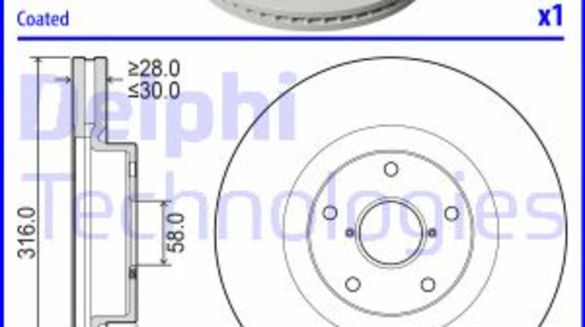 Disc frana punte fata (BG9084C DELPHI) SUBARU