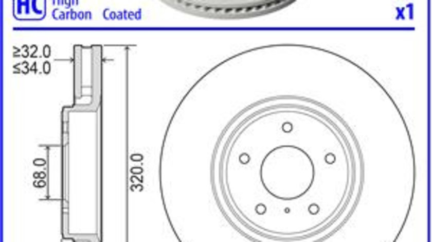 Disc frana punte fata (BG9353C DELPHI) INFINITI