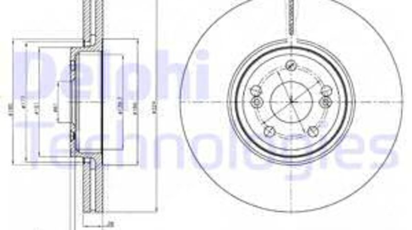 Disc frana punte fata (BG9687 DELPHI) RENAULT