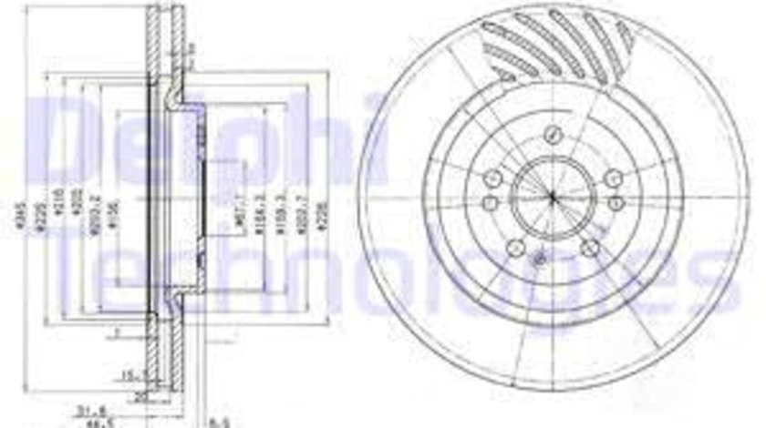 Disc frana punte fata (BG9759 DELPHI) MERCEDES-BENZ