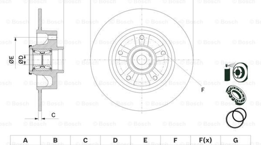 Disc frana puntea spate (0986479E79 BOSCH) RENAULT