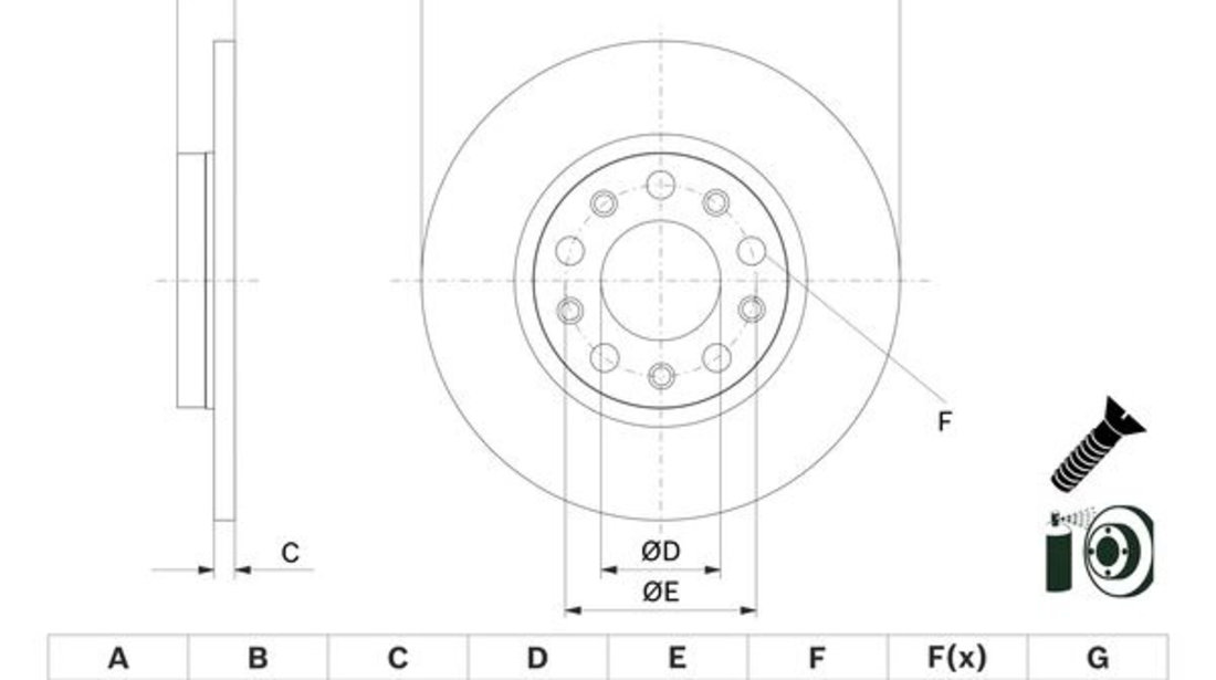 Disc frana puntea spate (0986479G21 BOSCH) JEEP