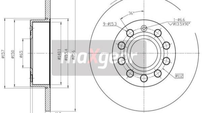 Disc frana puntea spate (191058 MAXGEAR) AUDI,SEAT,SKODA,SKODA (SVW),VW