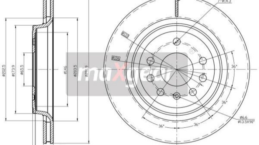 Disc frana puntea spate (191304 MAXGEAR) CHEVROLET,FIAT,OPEL,SAAB,VAUXHALL