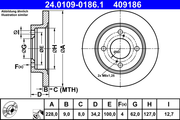 Disc frana puntea spate (24010901861 ATE) SUZUKI