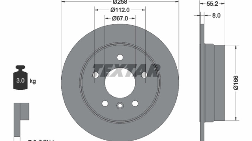 Disc frana puntea spate (92099703 TEXTAR) MERCEDES-BENZ