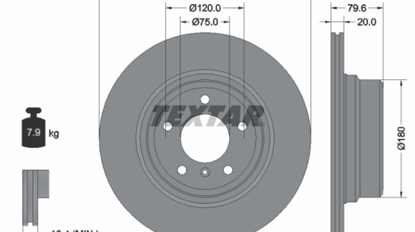 Disc frana puntea spate (92146303 TEXTAR) BMW,SSANGYONG