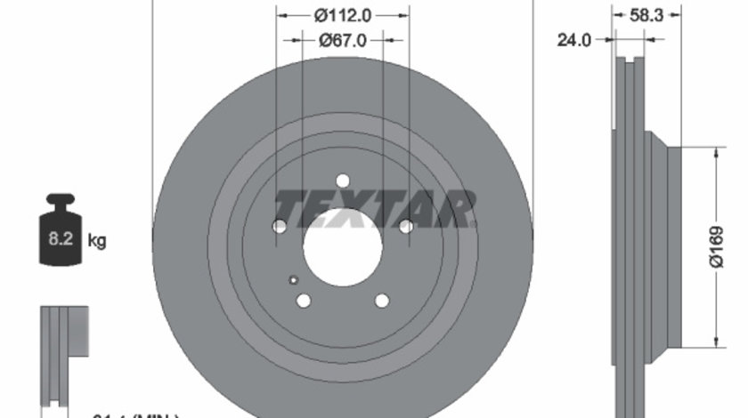 Disc frana puntea spate (92160705 TEXTAR) BRABUS,MERCEDES-BENZ