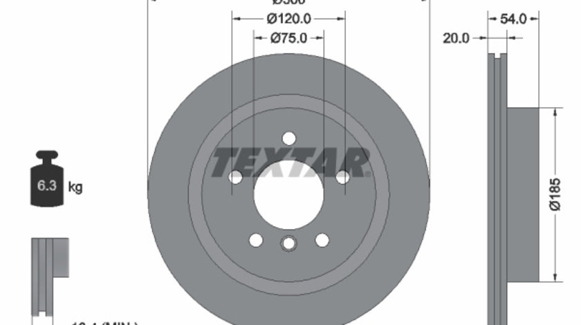 Disc frana puntea spate (92196605 TEXTAR) BMW