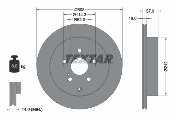 Disc frana puntea spate (92222200 TEXTAR) SUZUKI