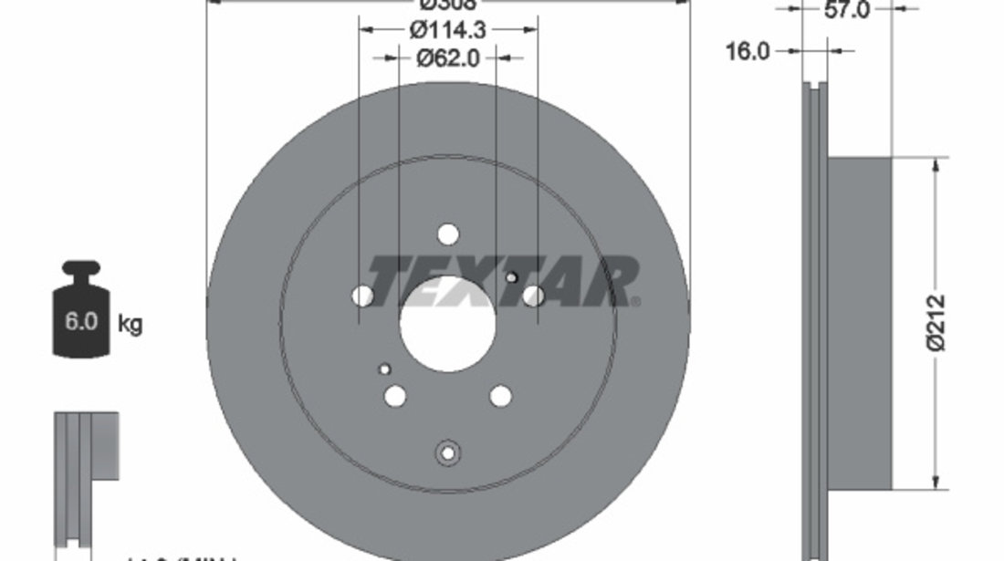 Disc frana puntea spate (92222200 TEXTAR) SUZUKI