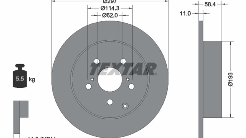 Disc frana puntea spate (92222500 TEXTAR) TOYOTA