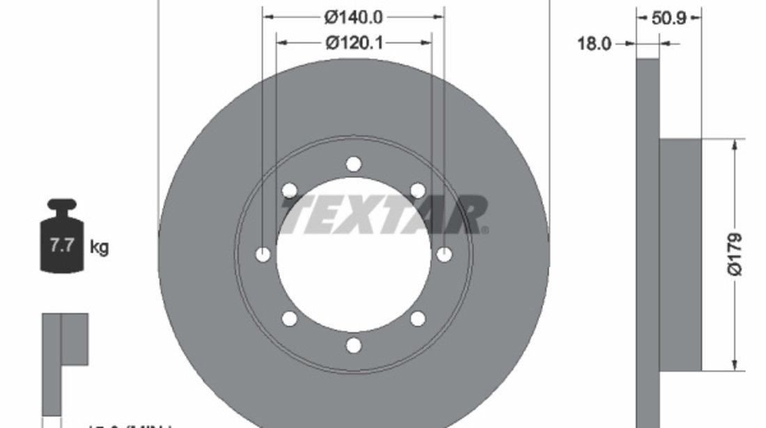 Disc frana puntea spate (92230800 TEXTAR) NISSAN,OPEL,RENAULT,VAUXHALL