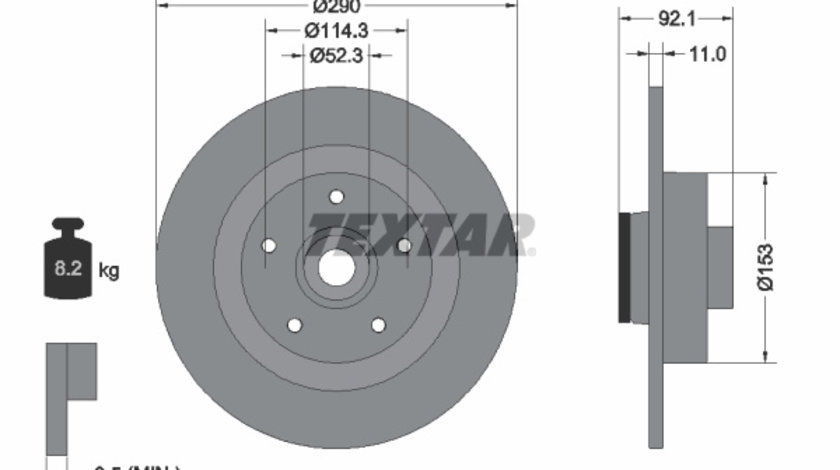 Disc frana puntea spate (92254103 TEXTAR) RENAULT