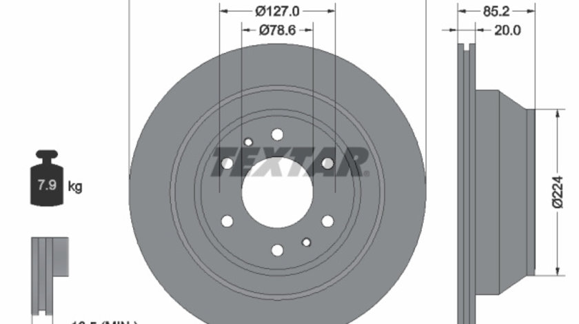 Disc frana puntea spate (92271103 TEXTAR) BUICK,CHEVROLET,GMC,ISUZU,OLDSMOBILE,SAAB