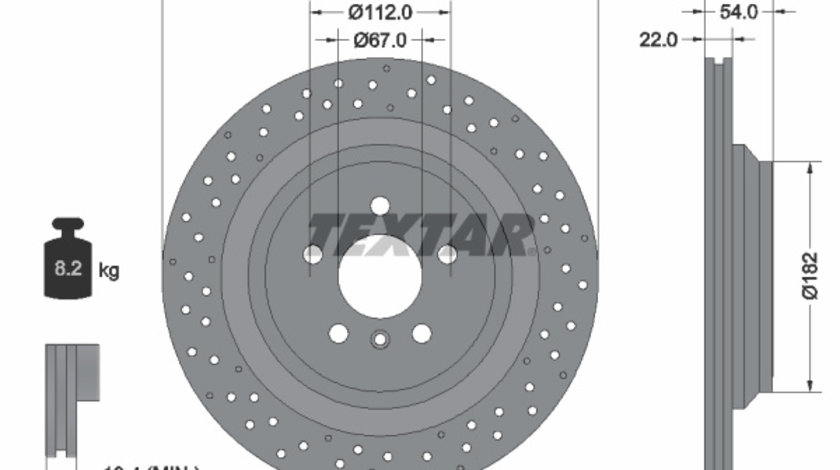 Disc frana puntea spate (92283703 TEXTAR) BRABUS,MERCEDES-BENZ