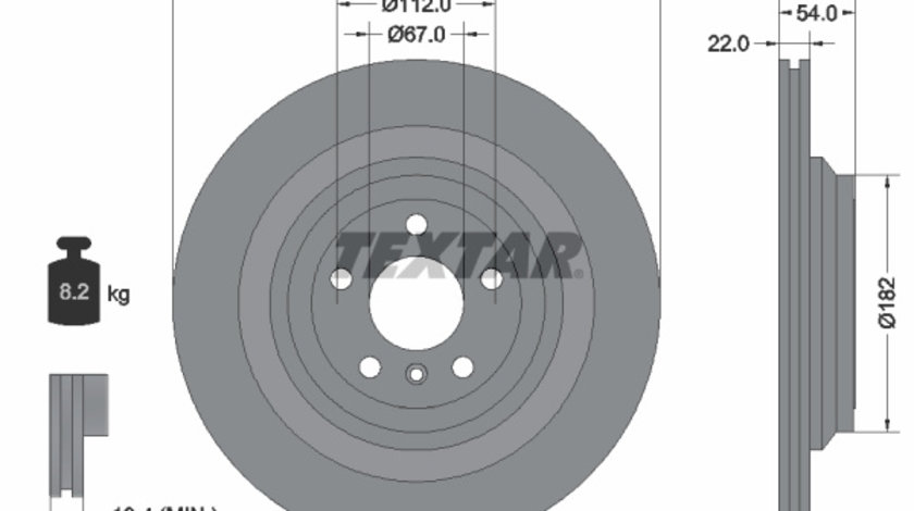 Disc frana puntea spate (92284003 TEXTAR) BRABUS,MERCEDES-BENZ