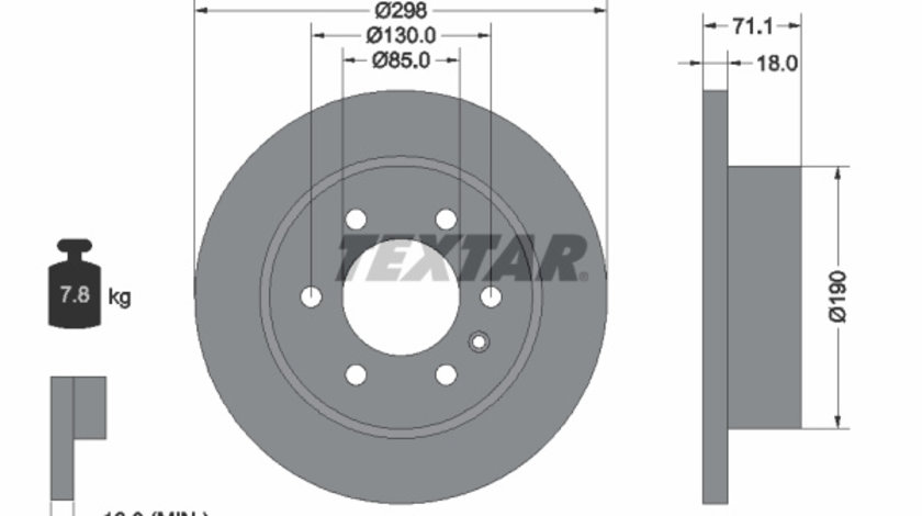 Disc frana puntea spate (92301103 TEXTAR) MERCEDES-BENZ