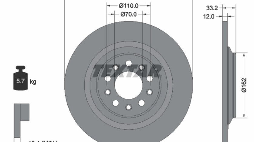 Disc frana puntea spate (92304103 TEXTAR) JEEP,JEEP (GAC FCA)