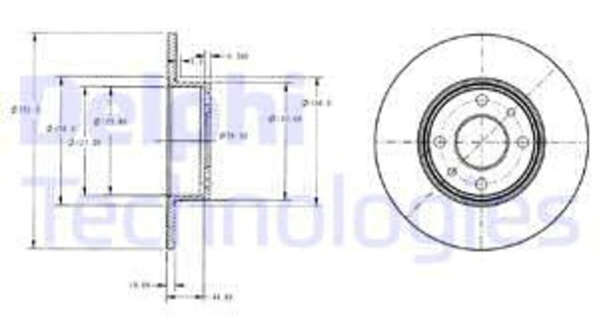 Disc frana puntea spate (BG2322 DELPHI) ALFA ROMEO,CHRYSLER,FIAT,LANCIA